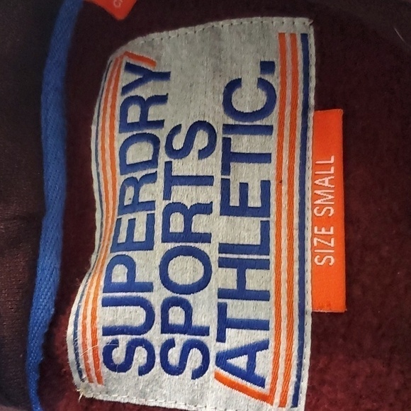 SuperDry- Mens Burgundy Trophy Hood Logo Hoodie Sz.Small - Picture 13 of 15